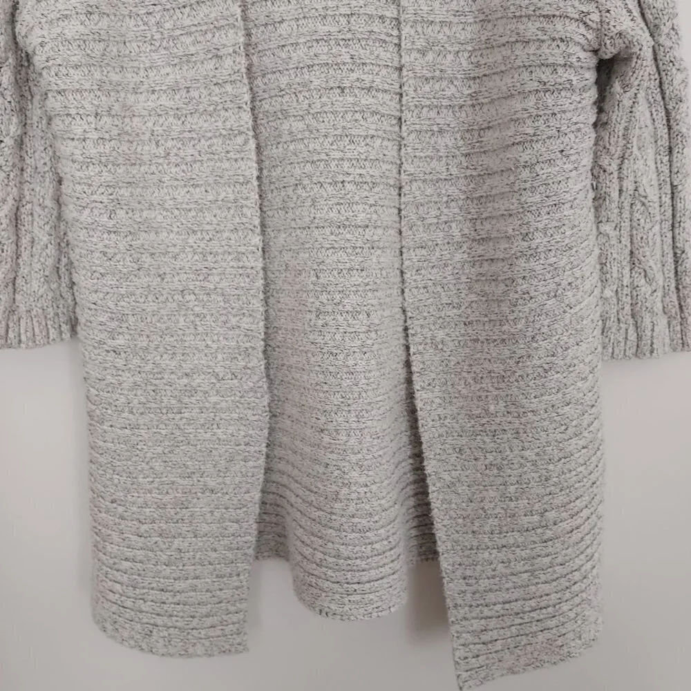 Sundance Chunky Knit Open Front 3/4 Sleeve Gray Cardigan Sweater